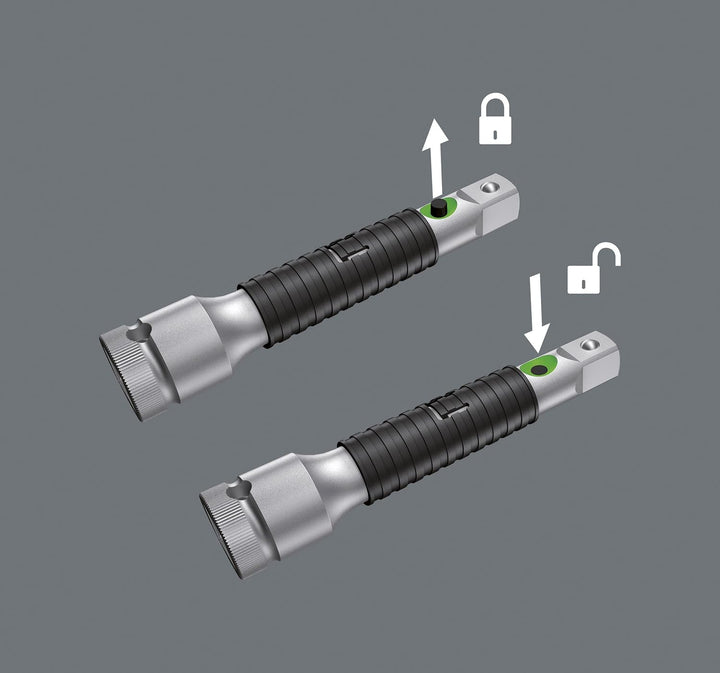 Wera 8796 LC Zyklop-Verlängerung Flexible-Lock mit Schnelldrehhülse, lang, 1/2 1/2''X250.0 250 mm, 2