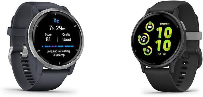 Garmin Venu 2 – GPS-Fitness-Smartwatch mit ultrascharfem 1,3“ AMOLED-Touchdisplay & Vivoactive 5 - G