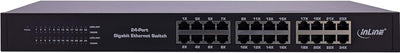 InLine® Gigabit Netzwerk Switch 24-Port, 1GBit/s, 48,26cm (19"), Metall, lüfterlos.