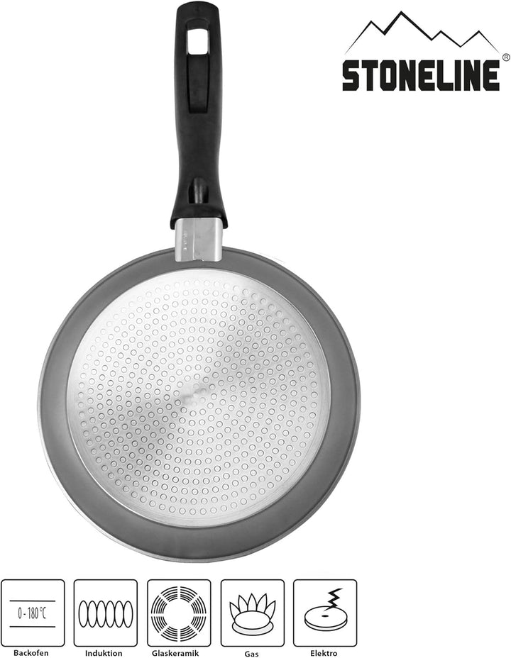 STONELINE Pfannenset 3 teilig, 20/24/28 cm, Antihaft beschichtete Pfanne mit echten Steinpartikeln,