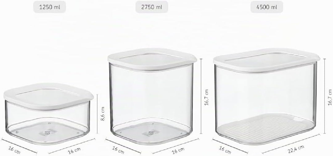 Mepal Transparente Vorratsdosen mit Deckel XL - Lebensmittelbehälter Rechteckige - Küchenorganizer &