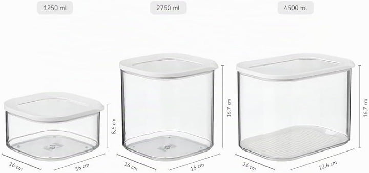 Mepal Transparente Vorratsdosen mit Deckel XL - Lebensmittelbehälter Rechteckige - Küchenorganizer &