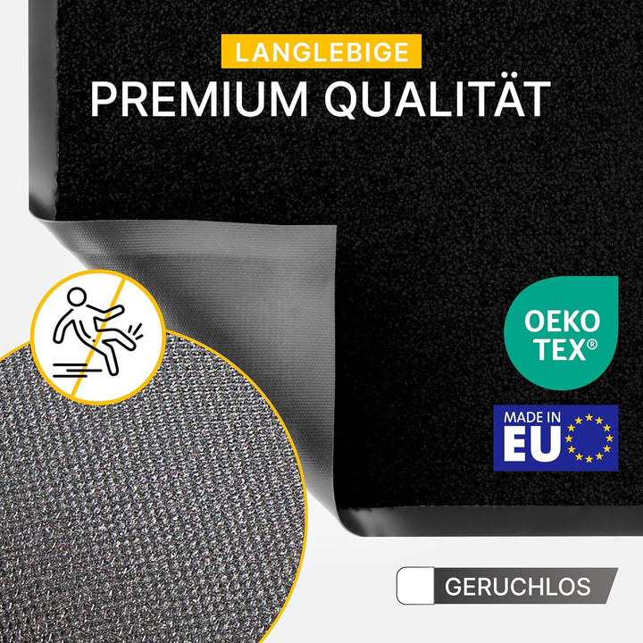 Entrando Fussmatte 40x60 cm für Innen & Aussen – Rutschhemmende Schmutzfangmatte mit Gummirücken, Fl