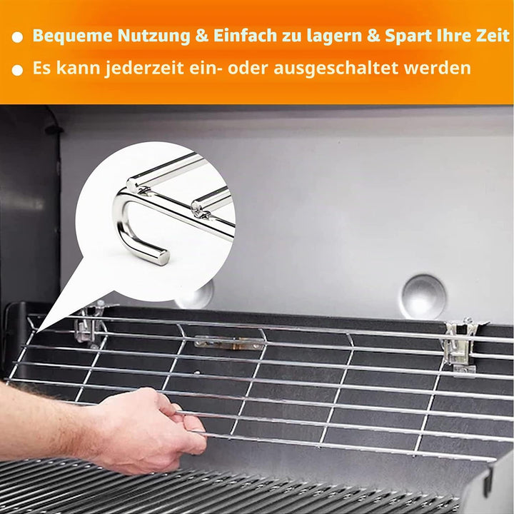 Denmay 66044 Edelstahl Warmhalterost, 65,4 cm, für Weber Genesis II E-310, E-315, E-320, E-330, E-33
