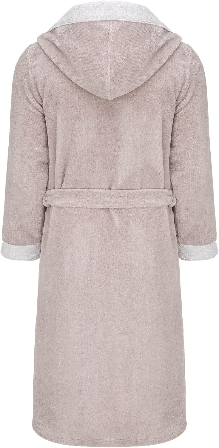 Herren Bademantel Revise RE-855 - mit Bambus faser - mit Kapuze - Saunamantel S Beige, S Beige