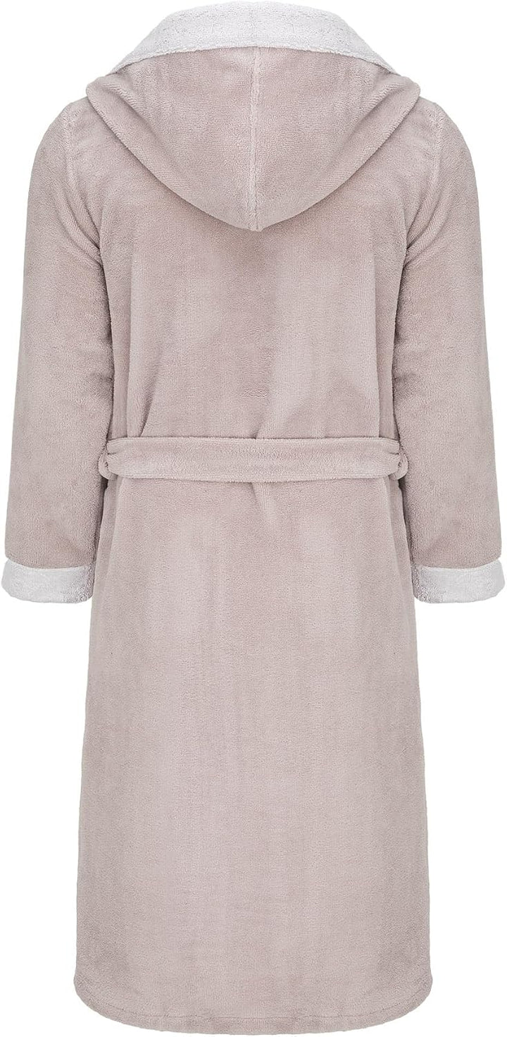 Herren Bademantel Revise RE-855 - mit Bambus faser - mit Kapuze - Saunamantel S Beige, S Beige
