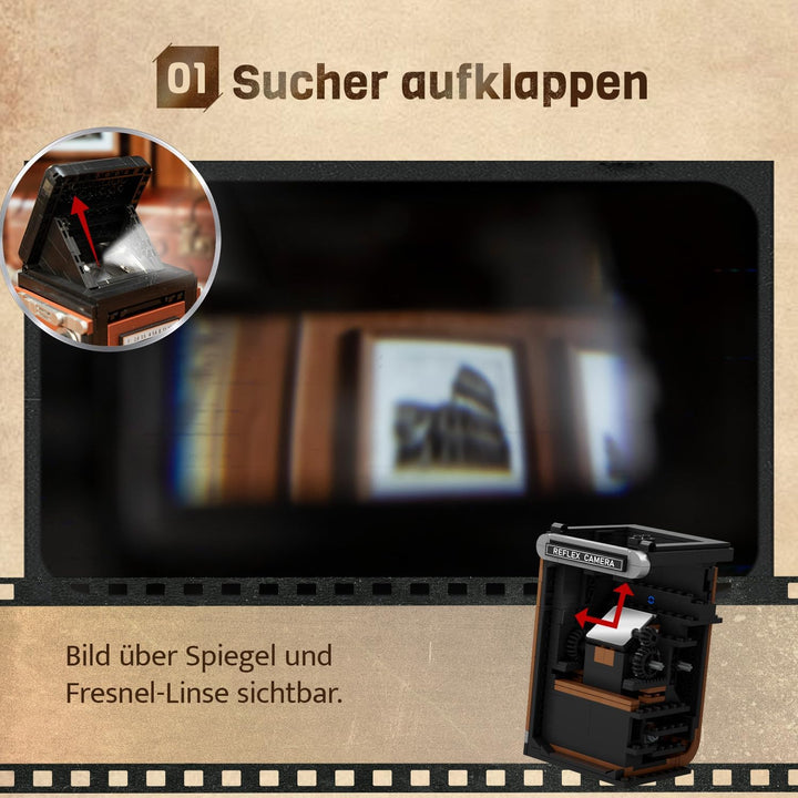 PANTASY Retro Kamera Klemmbaustein-Set für Erwachsene, Klassische Twin-Lens-Reflex Kamera Modell mit