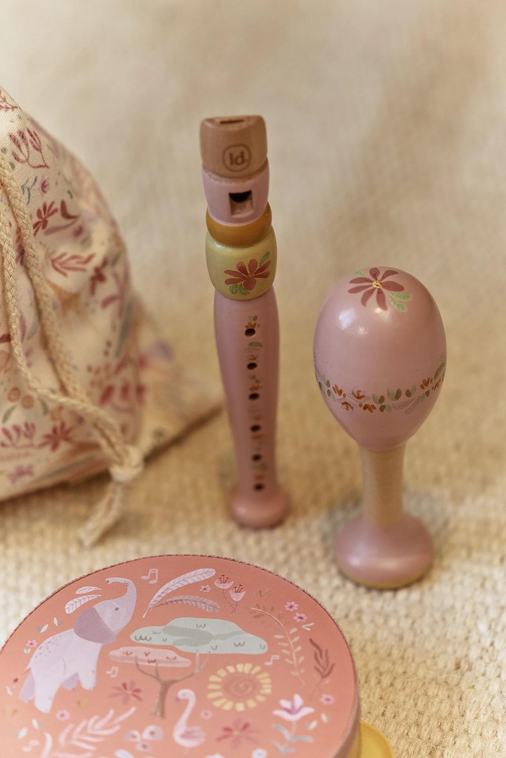 Little Dutch Kinder Musikinstrumente Set - Holz Instrumente Musik Set - mit Tamburin, Xylophon, Rass
