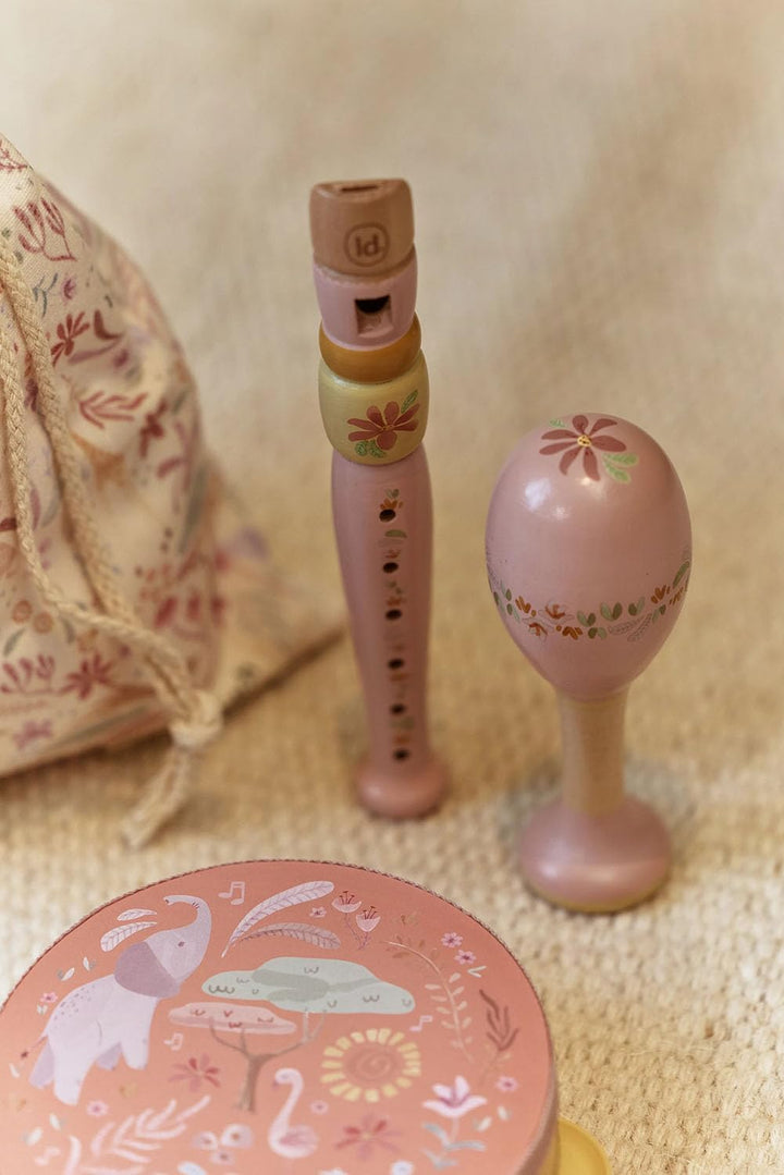 Little Dutch Kinder Musikinstrumente Set - Holz Instrumente Musik Set - mit Tamburin, Xylophon, Rass