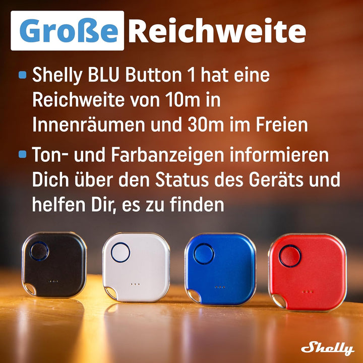 Shelly BLU Button1 | Bluetooth-gesteuerter Aktions- und Szenenaktivierungsknopf Schwarz | Hausautoma
