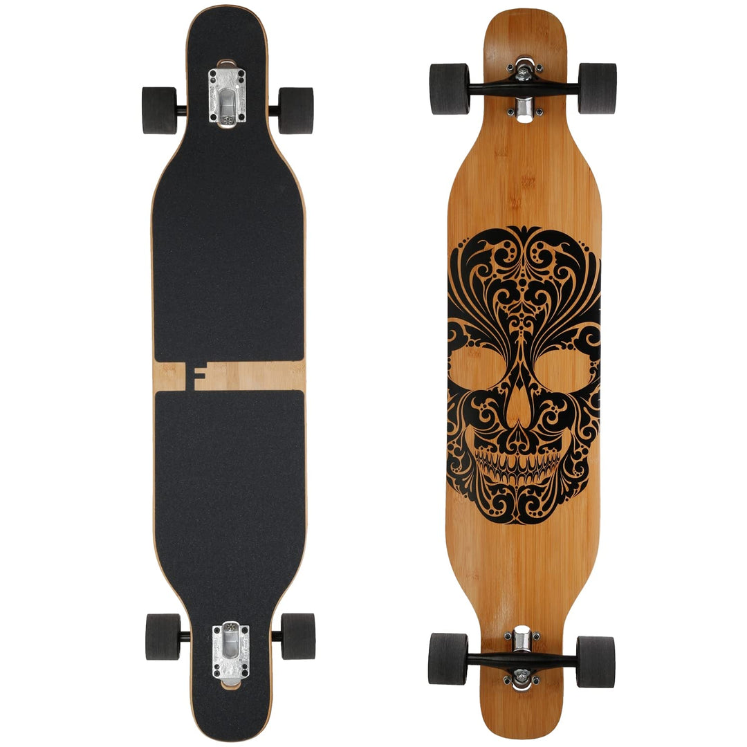 FunTomia Longboard mit 3 Flex Stufen Drop Through Cruiser Komplettboard Mach1 Speed Kugellager T-Too