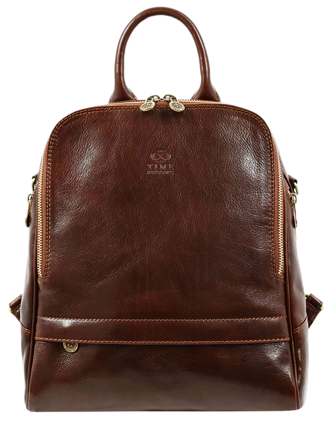 Time Resistance Damen und Herren Rucksack aus Leder - Umwandelbar zu Schultertasche - 100% Lederruck