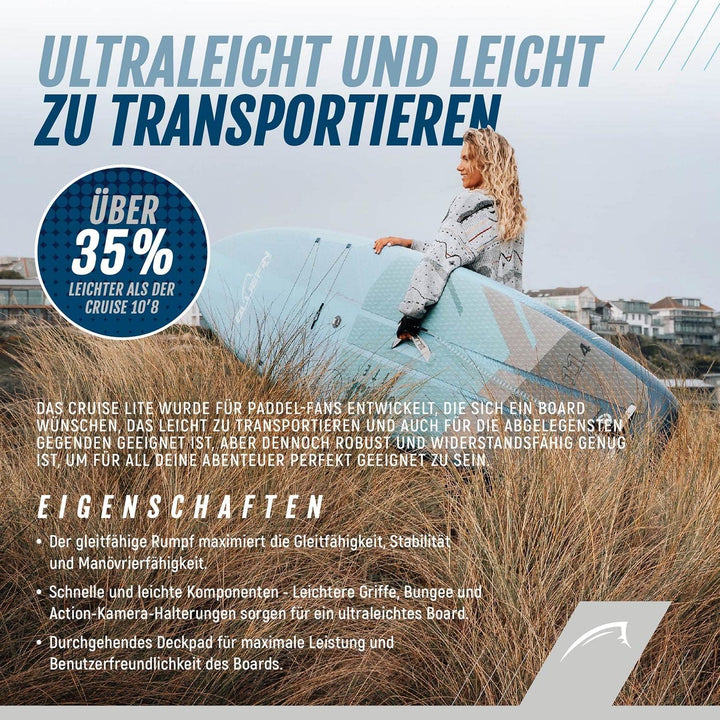 Bluefin Cruise Lite SUP Paddleboard Kit | Leichtes und kompaktes Stehpaddelbrett für Erwachsene | In