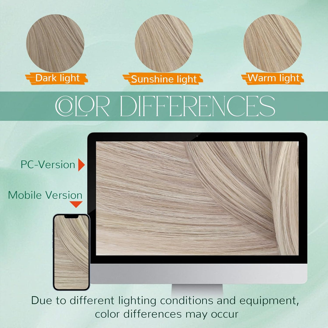Easyouth Blond Microring Extensions Echthaar Micro Ring Extension Aschblond Mix Gelbblond Microring