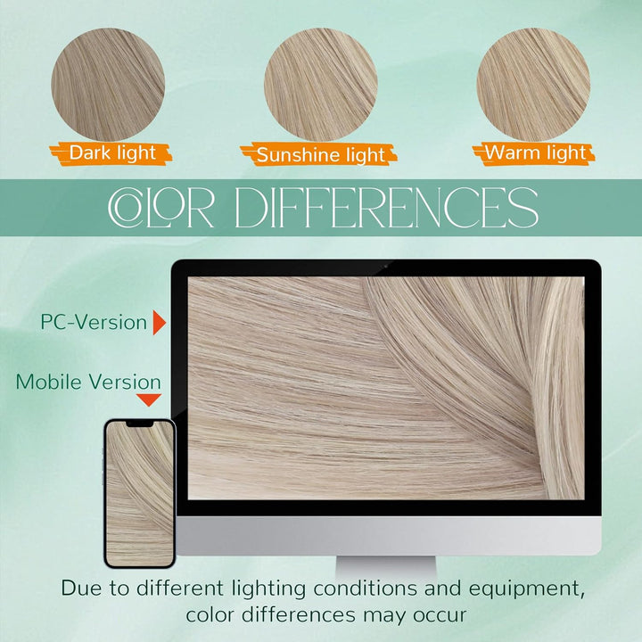 Easyouth Blond Microring Extensions Echthaar Micro Ring Extension Aschblond Mix Gelbblond Microring