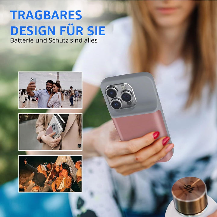 HUOBAO Batteriehülle für iPhone 14 Pro, [6000mAh] Ladekoffer für iPhone, schützende tragbare Ladetas
