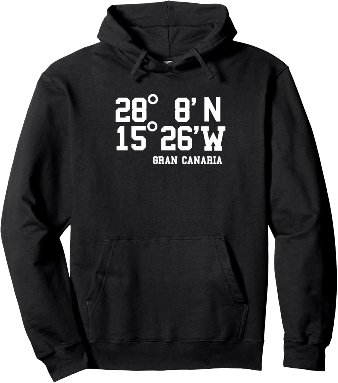 Gran Canaria Koordinaten Kanaren Spanien Urlaub Geschenk Pullover Hoodie
