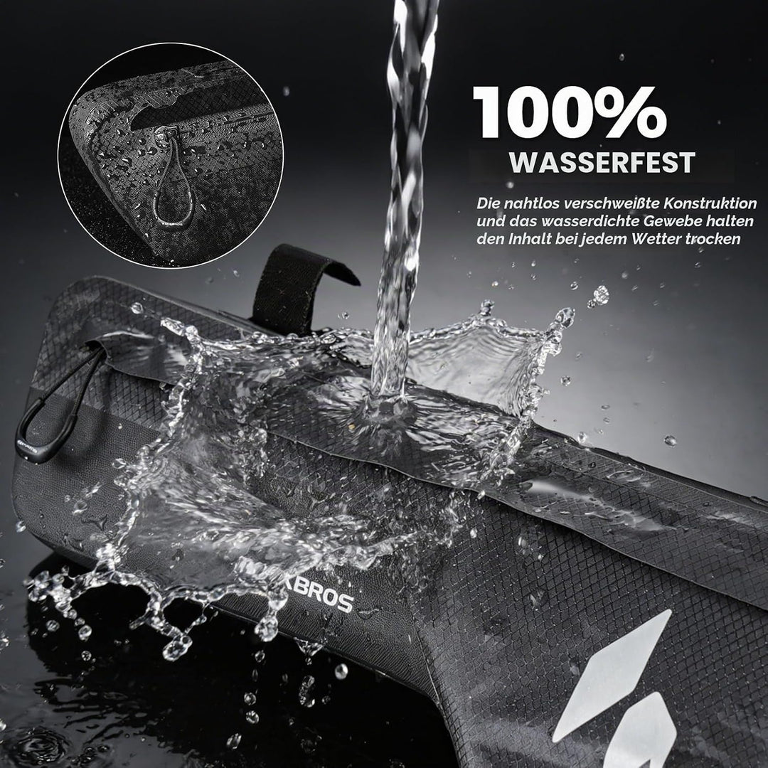 ROCKBROS Fahrrad Rahmentasche Unterrohr 100% Wasserdicht, Schlankes Design Oberrohrtasche mit PP Stü