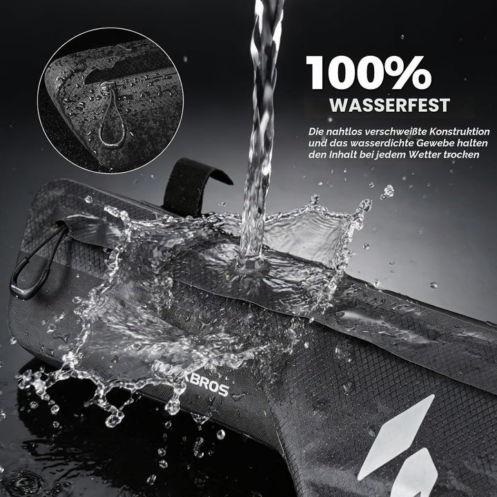 ROCKBROS Fahrrad Rahmentasche Unterrohr 100% Wasserdicht, Schlankes Design Oberrohrtasche mit PP Stü