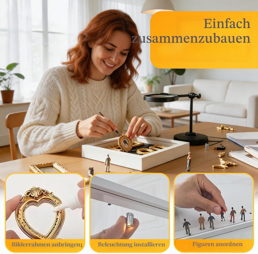 DIY Mini Museum Silhouettenbox mit Licht, Shadow Box Bilderrahmen Set, Museum of us, Foto Erinnerung