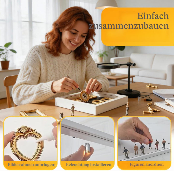 DIY Mini Museum Silhouettenbox mit Licht, Shadow Box Bilderrahmen Set, Museum of us, Foto Erinnerung
