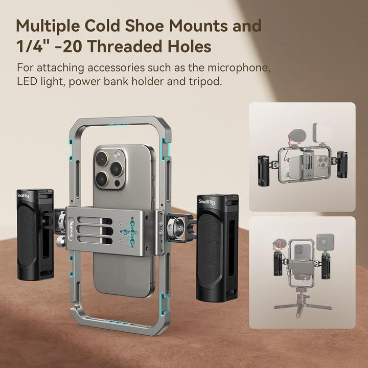 SmallRig Universal Smartphone Video Rig All-in-One Handy Video Kit für Video Creators, Aluminium Han
