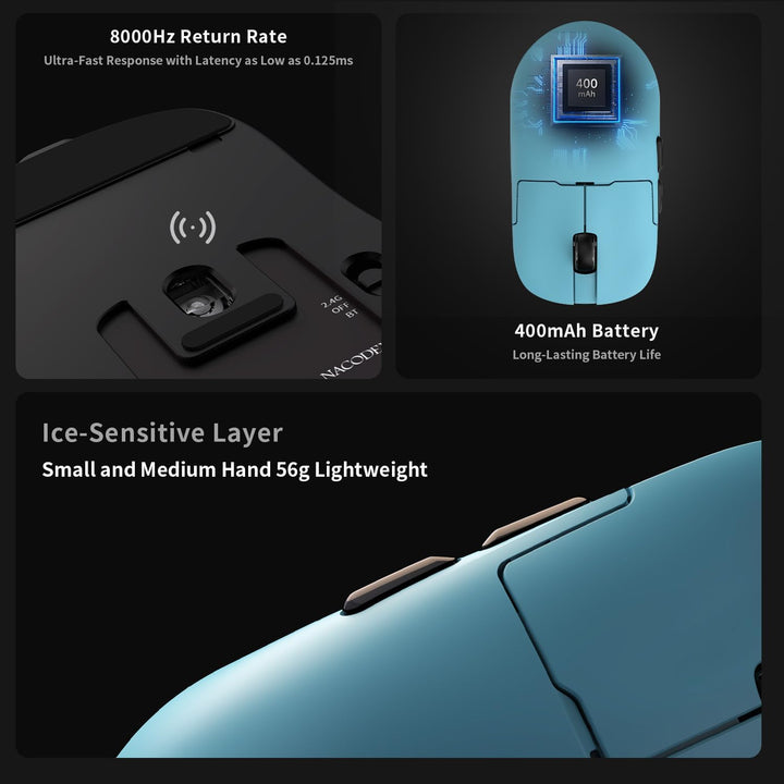 AJAZZ AJ159 APEX Wireless Gaming Mouse with RGB Magnetic Charging Base, Lightweight 56 Gram Design,