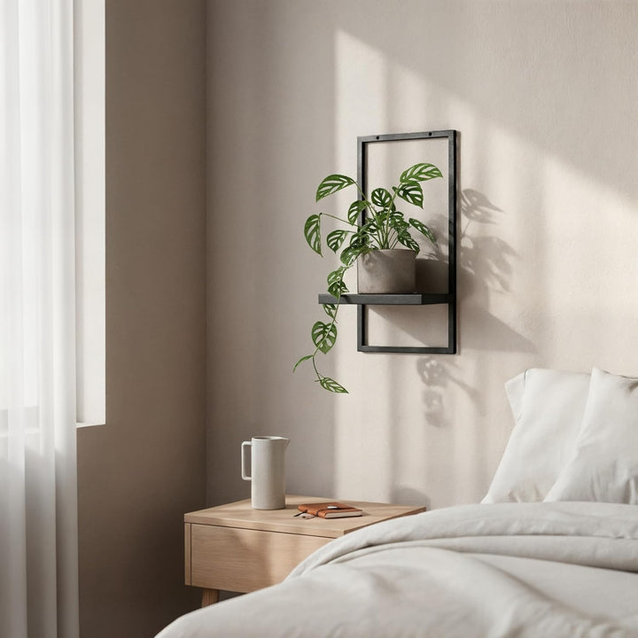 UNO RIPIANI Wandregal aus Metall – modernes Wandboard zur Wandmontage, pulverbeschichtet, 20×21×40 c
