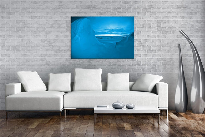 deyoli Sonnenaufgang am Nordpol Format 80x60 Effekt: Monocrome Blau als Leinwandbild, Motiv fertig g