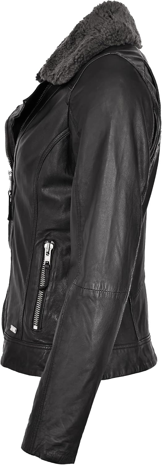 MUSTANG Damen Lederjacke 3102136 XL Schwarz, XL Schwarz