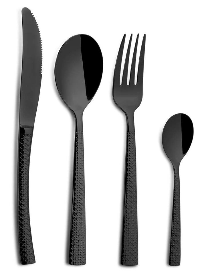Topkapi Gourmet-Küche - 7211 Schwarz – Besteck Black Panther, 24-tlg Besteck-Set, Edelstahl in Farbe