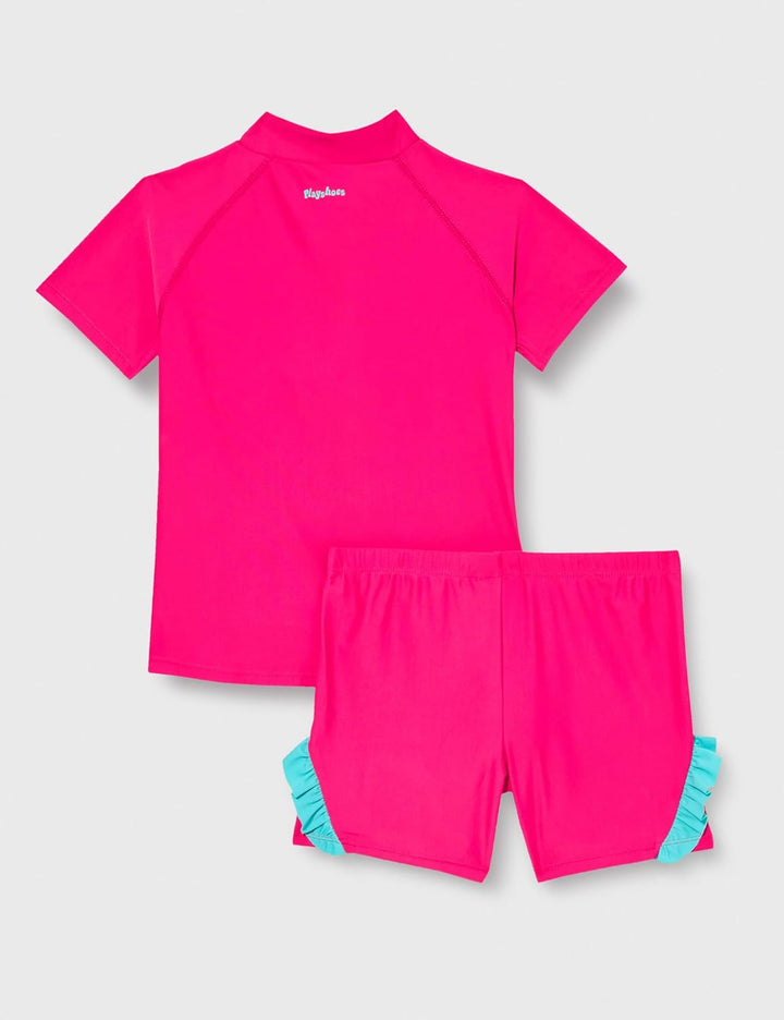 Playshoes Unisex Kinder Uv-Schutz Bade-Set zweiteilig Schwimmshirt Badeshorts Badebekleidung 98-104