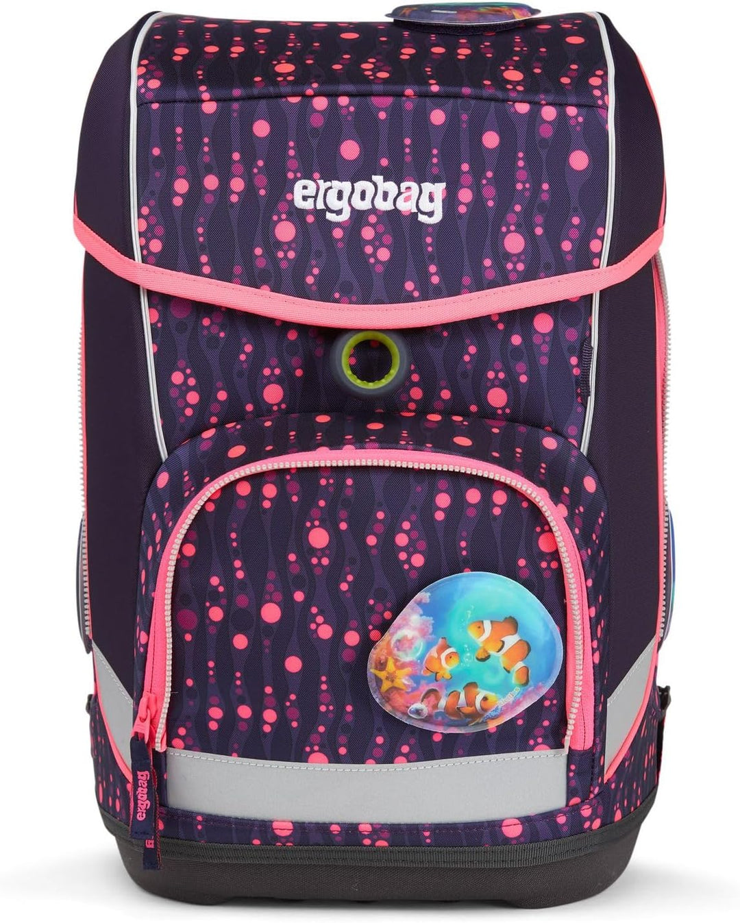 ergobag cubo Set ergonomischer Schulrucksack, Set 5-teilig Einheitsgrösse Bärmuda Viereck - Lila
