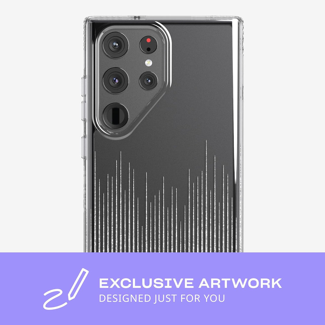 tech21 Evo Sparkle Schutzhülle für Samsung Galaxy S23 Ultra – Sparkle Rain Kratzfeste Handyhülle mit