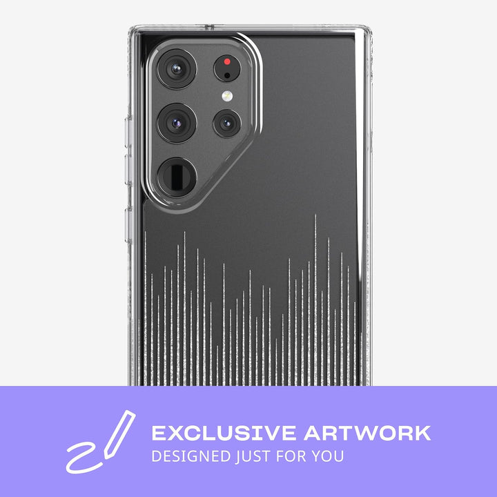 tech21 Evo Sparkle Schutzhülle für Samsung Galaxy S23 Ultra – Sparkle Rain Kratzfeste Handyhülle mit