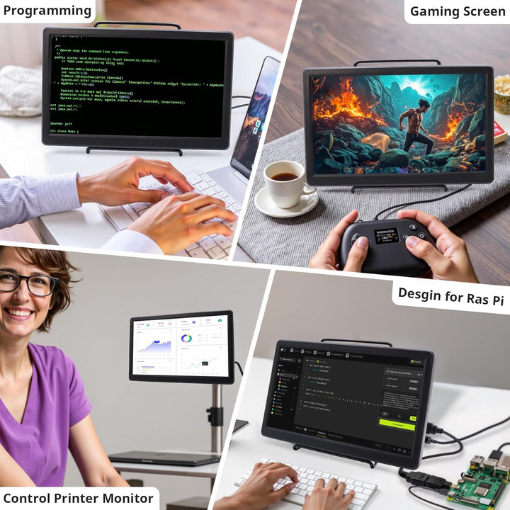 ELECROW Portable Monitor, 10,1 Zoll Mini Monitor 1920X1080p HD VGA Monitor IPS Screen Raspberry Pi D