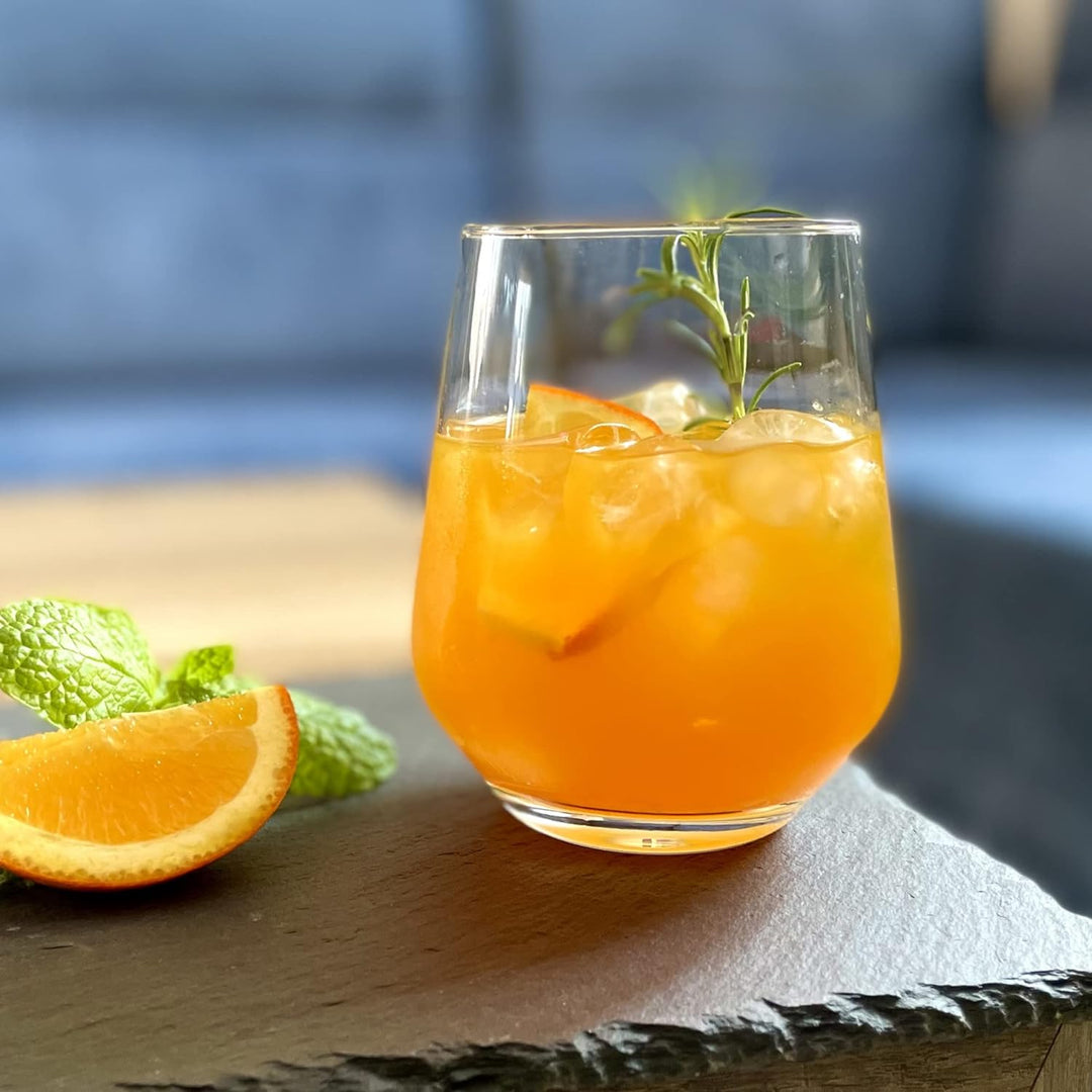 KIAPPO Set mit 12 Gläsern mit Fassungsvermögen 400 ml für Wasser und kalte Getränke modernes und min