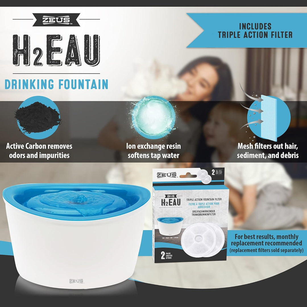Zeus Trinkbrunnen für Hunde, weiss/blau, 6L