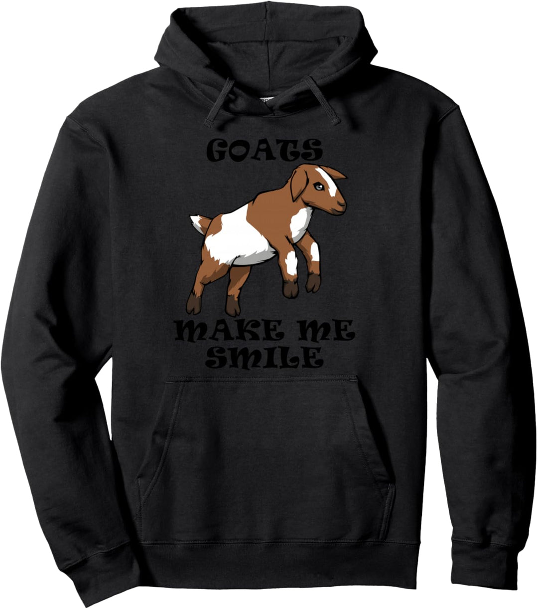 Ziegen machen mich lächeln niedlich Bauernhof Tier Pullover Hoodie