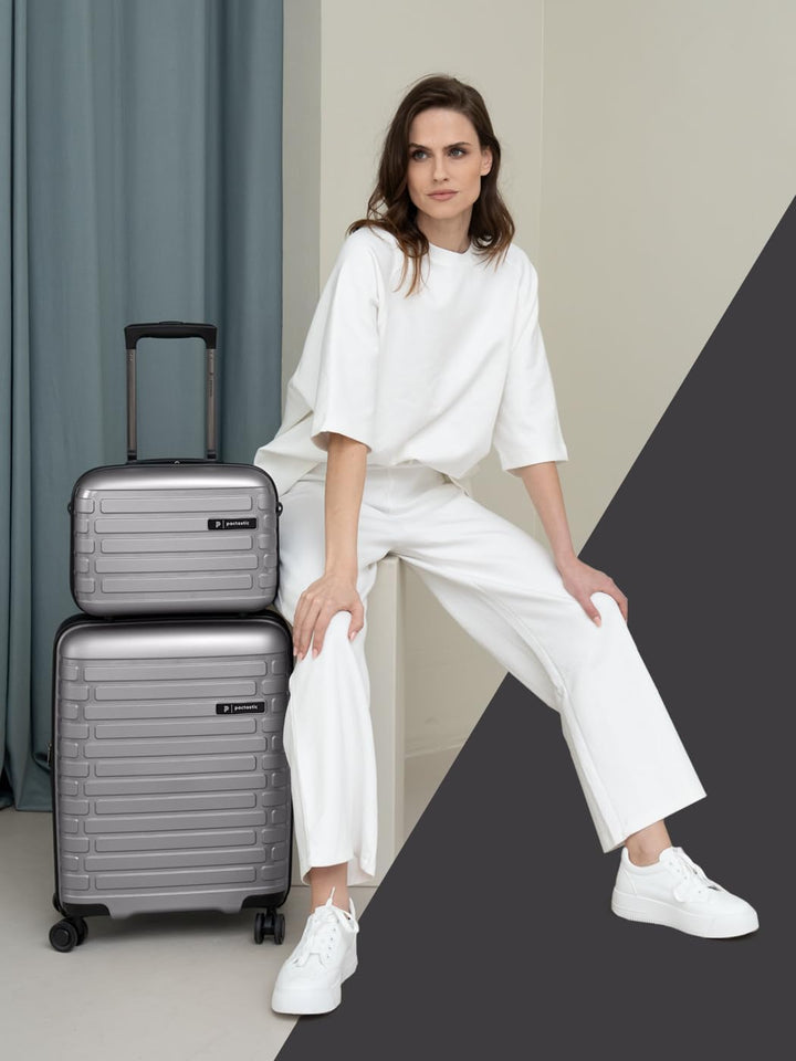 Pactastic Hartschalen Kabinen-Koffer | Kleiner Cabin-Trolley 40 x 20 x 55 cm von 40 auf 48 Liter erw