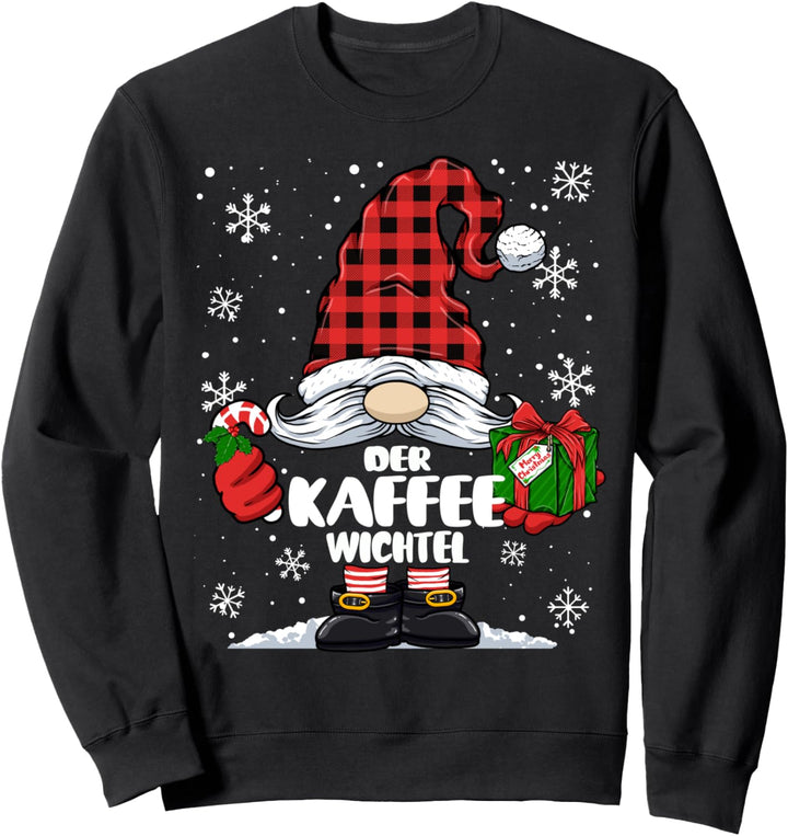 Kaffee Wichtel Damen Herren Weihnachts-Wichtel Design Sweatshirt