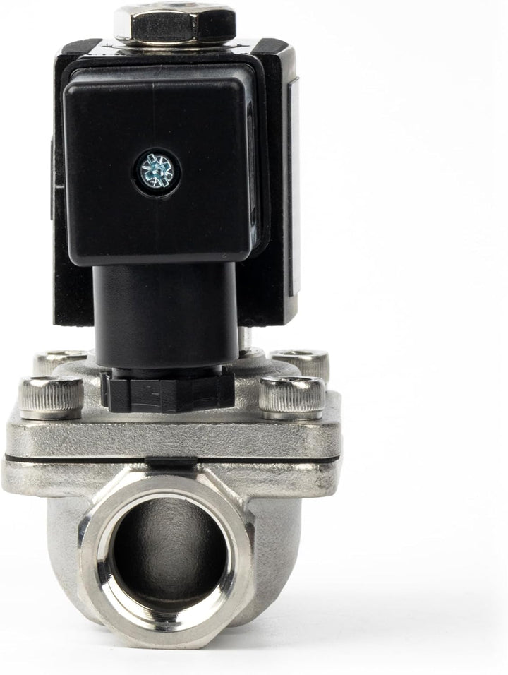 U.S. Solid 1/2" Magnetventil - Edelstahl DC 12V mit Viton-Dichtung, stromlos geschlossen, Anschlussd
