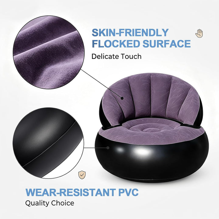 Aufblasbares Sofa mit Fusshocker, Aufblasbarer Sessel, Aufblasbares Lounge Freizeit-Sofa, Sessel,Cou