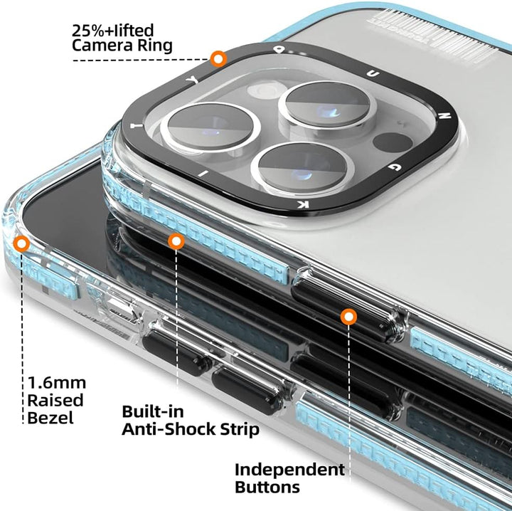 YOUNGKIT für iPhone 14 Pro Hülle, Stossfeste Kratzfeste Schutzhülle Slim Klar Case Dünne Griffige Tr