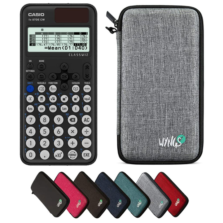 CALCUSO Sparpaket: Casio FX-87DE CW ClassWiz technisch-wissenschaftlicher Schulrechner + WYNGS Schut