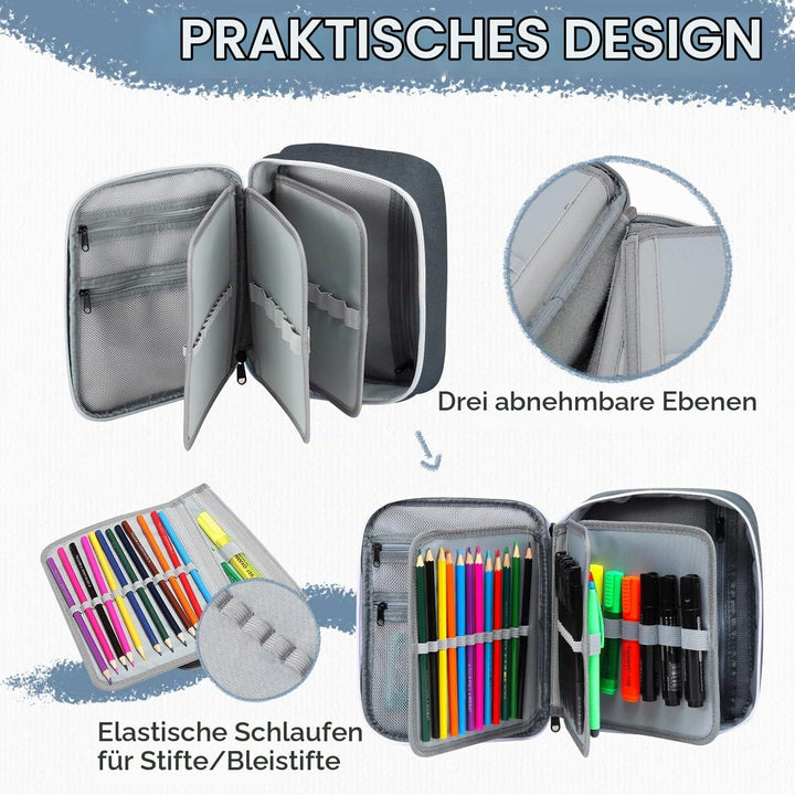 VASCHY Grosse Federmäppchen, Multi Fächer Mäppchen Organizer 72 Stück Etui Schule Federmappe Federta