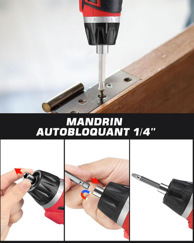 DuroFort 8V Elektrischer Mini Cordless Akkuschrauber, 5.5Nm Kleiner Akkuschrauber Mit LED-Licht,30 B