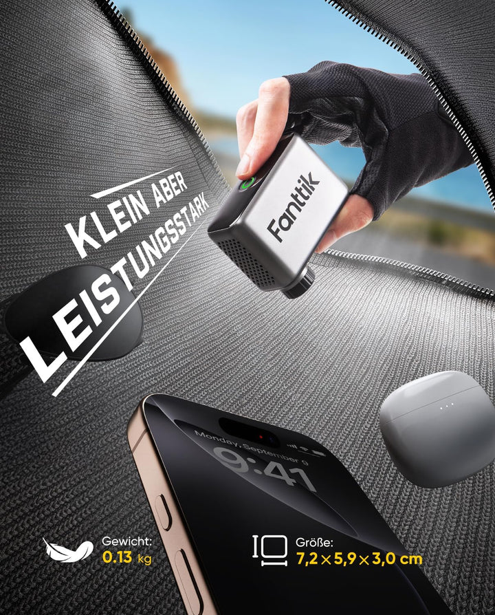 Fanttik X10 Ace Tiny Fahrradpumpe, Mini Elektrische Fahrradluftpumpe | digitaler Manometer, Auto-Sto