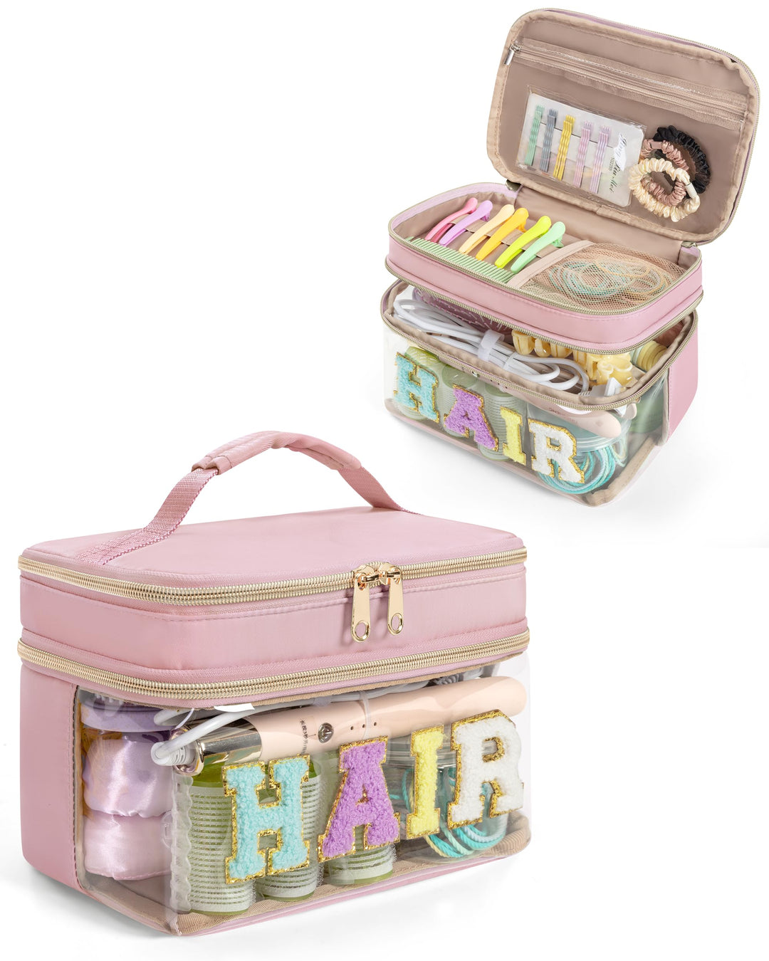 Fasrom Haargummi Aufbewahrung, Haarschmuck Organizer für Haaraccessoires mit Chenille Buchstabe, Tra