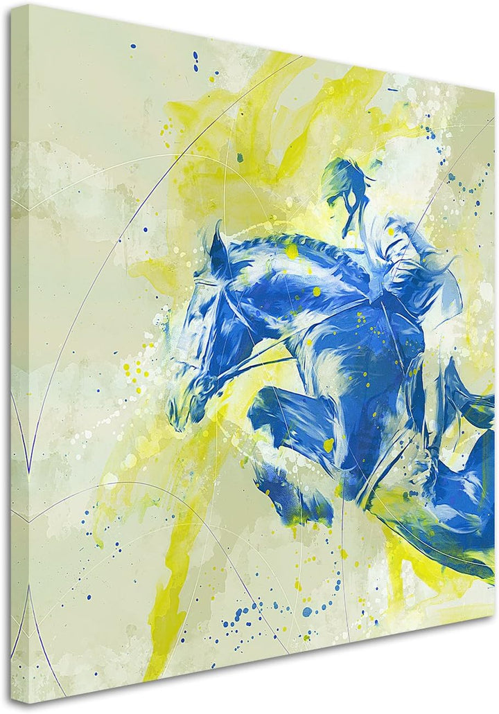 Paul Sinus Art Reitsport I 60x60cm SPORTBILDER Splash Art Wandbild Aquarell Art